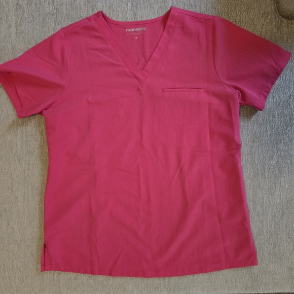 Mandala Other - Women's Mandala V-Neck One Pocket Scrub Set in Hot Pink M